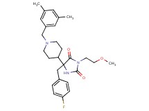 5-[1-(3,5-dimethylbenzyl)-4-piperidinyl]-5-(4-fluorobenzyl)-3-(2-methoxyethyl)-2,4-imidazolidinedione
