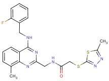 N-({4-[(2-fluorobenzyl)amino]-8-methyl-2-quinazolinyl}methyl)-2-[(5-methyl-1,3,4-thiadiazol-2-yl)thio]acetamide