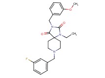 1-ethyl-8-(3-fluorobenzyl)-3-(3-methoxybenzyl)-1,3,8-triazaspiro[4.5]decane-2,4-dione