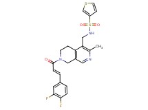 N-({7-[(2E)-3-(3,4-difluorophenyl)-2-propenoyl]-3-methyl-5,6,7,8-tetrahydro-2,7-naphthyridin-4-yl}methyl)-3-thiophenesulfonamide