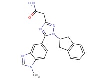2-[1-(2,3-dihydro-1H-inden-2-yl)-5-(1-methyl-1H-benzimidazol-5-yl)-1H-1,2,4-triazol-3-yl]acetamide