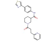 1-[3-(2-pyridinyl)propanoyl]-N-[4-(1,3-thiazol-4-yl)phenyl]-3-piperidinecarboxamide