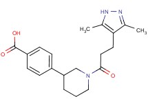 4-{1-[3-(3,5-dimethyl-1H-pyrazol-4-yl)propanoyl]piperidin-3-yl}benzoic acid