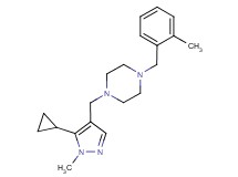 1-[(5-cyclopropyl-1-methyl-1H-pyrazol-4-yl)methyl]-4-(2-methylbenzyl)piperazine