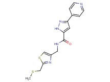 N-({2-[(methylthio)methyl]-1,3-thiazol-4-yl}methyl)-3-pyridin-4-yl-1H-pyrazole-5-carboxamide