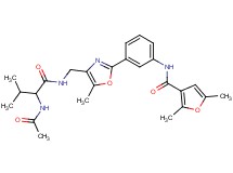 N~2~-acetyl-N~1~-[(2-{3-[(2,5-dimethyl-3-furoyl)amino]phenyl}-5-methyl-1,3-oxazol-4-yl)methyl]valinamide
