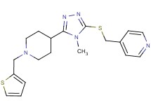 4-[({4-methyl-5-[1-(2-thienylmethyl)-4-piperidinyl]-4H-1,2,4-triazol-3-yl}thio)methyl]pyridine