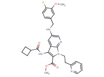 methyl 3-[(cyclobutylcarbonyl)amino]-5-[(4-fluoro-3-methoxybenzyl)amino]-1-[2-(2-pyridinyl)ethyl]-1H-pyrrolo[2,3-b]pyridine-2-carboxylate