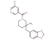 3-{[3-(1,3-benzodioxol-5-ylmethyl)-3-methylpiperidin-1-yl]carbonyl}-5-chloropyridine