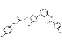 5-methyl-N-{3-[5-methyl-4-({[3-(4-methylphenyl)propanoyl]amino}methyl)-1,3-oxazol-2-yl]phenyl}-2-thiophenecarboxamide