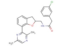 2-(3-chlorophenyl)-N-{[7-(3,6-dimethyl-2-pyrazinyl)-2,3-dihydro-1-benzofuran-2-yl]methyl}acetamide