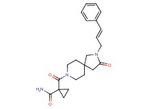 1-({3-oxo-2-[(2E)-3-phenyl-2-propen-1-yl]-2,8-diazaspiro[4.5]dec-8-yl}carbonyl)cyclopropanecarboxamide