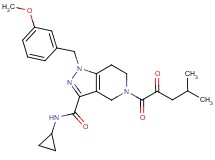 N-cyclopropyl-1-(3-methoxybenzyl)-5-(4-methyl-2-oxopentanoyl)-4,5,6,7-tetrahydro-1H-pyrazolo[4,3-c]pyridine-3-carboxamide
