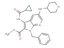 methyl 1-benzyl-3-[(cyclopropylcarbonyl)amino]-5-(tetrahydro-2H-pyran-4-ylamino)-1H-pyrrolo[2,3-b]pyridine-2-carboxylate