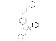 3-chloro-N-{4-[2-(1-piperidinyl)ethoxy]benzyl}-N-(tetrahydro-2-furanylmethyl)benzenesulfonamide