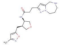 N-{rel-(3R,4S)-4-[(3-methyl-5-isoxazolyl)methyl]tetrahydro-3-furanyl}-3-(5,6,7,8-tetrahydro-4H-pyrazolo[1,5-a][1,4]diazepin-2-yl)propanamide hydrochloride