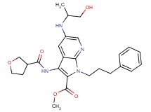 methyl 5-[(2-hydroxy-1-methylethyl)amino]-1-(3-phenylpropyl)-3-[(tetrahydro-3-furanylcarbonyl)amino]-1H-pyrrolo[2,3-b]pyridine-2-carboxylate