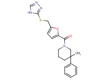 3-methyl-3-phenyl-1-{5-[(4H-1,2,4-triazol-3-ylthio)methyl]-2-furoyl}piperidine