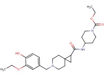 ethyl 4-({[6-(3-ethoxy-4-hydroxybenzyl)-6-azaspiro[2.5]oct-1-yl]carbonyl}amino)-1-piperidinecarboxylate