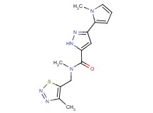 N-methyl-3-(1-methyl-1H-pyrrol-2-yl)-N-[(4-methyl-1,2,3-thiadiazol-5-yl)methyl]-1H-pyrazole-5-carboxamide