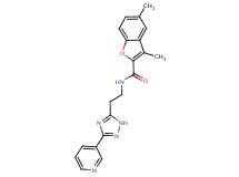 3,5-dimethyl-N-[2-(3-pyridin-3-yl-1H-1,2,4-triazol-5-yl)ethyl]-1-benzofuran-2-carboxamide