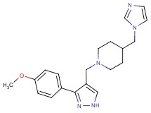 4-(1H-imidazol-1-ylmethyl)-1-{[3-(4-methoxyphenyl)-1H-pyrazol-4-yl]methyl}piperidine