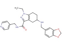 5-[(1,3-benzodioxol-5-ylmethyl)amino]-1-ethyl-N-(4-pyridinylmethyl)-4,5,6,7-tetrahydro-1H-indazole-3-carboxamide