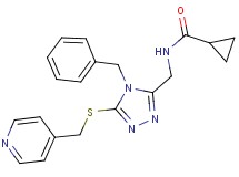 N-({4-benzyl-5-[(4-pyridinylmethyl)thio]-4H-1,2,4-triazol-3-yl}methyl)cyclopropanecarboxamide