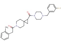 1-{[4-(3-fluorobenzyl)-1-piperazinyl]carbonyl}-6-[(2-methylphenyl)acetyl]-6-azaspiro[2.5]octane