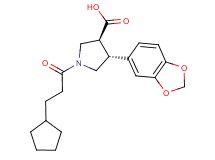 (3S*,4R*)-4-(1,3-benzodioxol-5-yl)-1-(3-cyclopentylpropanoyl)pyrrolidine-3-carboxylic acid