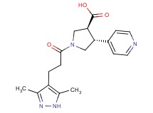 (3S*,4R*)-1-[3-(3,5-dimethyl-1H-pyrazol-4-yl)propanoyl]-4-pyridin-4-ylpyrrolidine-3-carboxylic acid