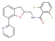 2,6-difluoro-N-{[7-(2-pyridinyl)-2,3-dihydro-1-benzofuran-2-yl]methyl}benzamide