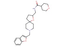 N-{[8-(1-benzofuran-2-ylmethyl)-1-oxa-8-azaspiro[4.5]dec-2-yl]methyl}tetrahydro-2H-pyran-4-carboxamide