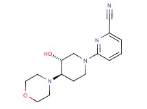 6-[(3R*,4R*)-3-hydroxy-4-(4-morpholinyl)-1-piperidinyl]-2-pyridinecarbonitrile