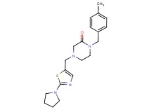 1-(4-methylbenzyl)-4-{[2-(1-pyrrolidinyl)-1,3-thiazol-5-yl]methyl}-2-piperazinone