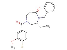 4-benzyl-3-ethyl-1-(4-fluoro-3-methoxybenzoyl)-1,4-diazepan-5-one