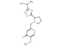 2-{[2-(3-isopropyl-1,2,4-oxadiazol-5-yl)-1-pyrrolidinyl]methyl}-5-methoxy-4H-pyran-4-one