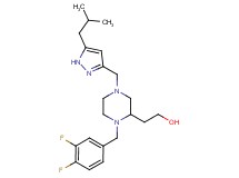 2-{1-(3,4-difluorobenzyl)-4-[(5-isobutyl-1H-pyrazol-3-yl)methyl]-2-piperazinyl}ethanol