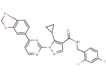 1-[4-(1,3-benzodioxol-5-yl)-2-pyrimidinyl]-5-cyclopropyl-N-(2,4-difluorobenzyl)-1H-pyrazole-4-carboxamide