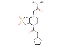 2-[(4aR*,7aS*)-4-(cyclopentylacetyl)-6,6-dioxidohexahydrothieno[3,4-b]pyrazin-1(2H)-yl]-N,N-dimethylacetamide