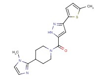4-(1-methyl-1H-imidazol-2-yl)-1-{[3-(5-methyl-2-thienyl)-1H-pyrazol-5-yl]carbonyl}piperidine