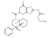 N-(5-{[(4S*,4aS*,8aS*)-4-hydroxy-4-phenyloctahydro-1(2H)-quinolinyl]carbonyl}-7-oxo-4,5,6,7-tetrahydro-1,3-benzothiazol-2-yl)butanamide