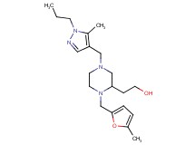 2-{1-[(5-methyl-2-furyl)methyl]-4-[(5-methyl-1-propyl-1H-pyrazol-4-yl)methyl]-2-piperazinyl}ethanol
