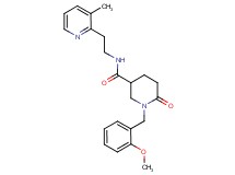 1-(2-methoxybenzyl)-N-[2-(3-methyl-2-pyridinyl)ethyl]-6-oxo-3-piperidinecarboxamide