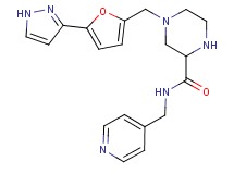 4-{[5-(1H-pyrazol-3-yl)-2-furyl]methyl}-N-(4-pyridinylmethyl)-2-piperazinecarboxamide