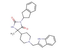 3-(2,3-dihydro-1H-inden-2-yl)-5-[1-(1H-indol-2-ylmethyl)-4-piperidinyl]-5-methyl-2,4-imidazolidinedione