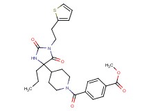 methyl 4-[(4-{2,5-dioxo-4-propyl-1-[2-(2-thienyl)ethyl]-4-imidazolidinyl}-1-piperidinyl)carbonyl]benzoate