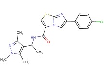 6-(4-chlorophenyl)-N-[1-(1,3,5-trimethyl-1H-pyrazol-4-yl)ethyl]imidazo[2,1-b][1,3]thiazole-3-carboxamide