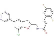 (2E)-N-{[7-chloro-5-(5-pyrimidinyl)-2,3-dihydro-1-benzofuran-2-yl]methyl}-3-(2,5-difluorophenyl)acrylamide