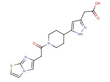 {5-[1-(imidazo[2,1-b][1,3]thiazol-6-ylacetyl)piperidin-4-yl]-1H-pyrazol-3-yl}acetic acid